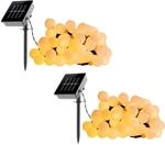 Billy Solar-Lichterkette, rund, 60 LEDs, warmwei&szlig;, 6,9 m, 2 St&uuml;ck