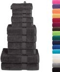 vidaXL Premium Handtuch Set 12-TLG., 2 Waschlappen 2 Seifent&uuml;cher 2...
