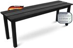 DELUKE Gartenbank wetterfest Holz Lydia - 3 Sitzer, Ohne Lehne, 118cm | Sitzbank