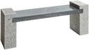 Dehner Gartenbank, 2-Sitzer, ca. 120 x 45 x 30 cm, Granit, hellgrau/dunkelgrau