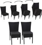 Mendler 2er-Set Poly-Rattan Stuhl HWC-G19, Balkonstuhl Gartenstuhl, stapelbar -
