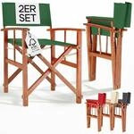 Casaria&reg; Regiestuhl 2er Set aus FSC&reg; Eukalyptusholz - Klappbarer Gartenstuhl mit