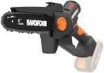WORX WG327E.9 Akku Mini-Kettens&auml;ge 20V, 15 cm Schwertl&auml;nge, b&uuml;rstenloser...
