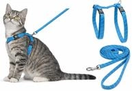 katzengeschirr - Elza blau - 22-32cm - 27-46cm - Leine 110cm - Nylon verstellbar -