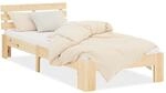 Homestyle4u Bett 90x200 mit Lattenrost Holz Kiefer Natur Holzbett 90x200...