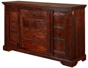 MASSIVMOEBEL24.DE | Oxford Sideboard Akazie 150x45x89, Farbe:Dunkelbraun...