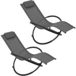 WOLTU 2er Set Schaukelliegen Outdoor, Klappbare Relaxliegen mit Kopfst&uuml;tze und