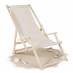 Mucola Strandliege mit Armlehnen &ndash; Klappbarer Liegestuhl Beige aus Holz &...