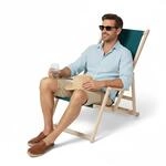 Mucola Strandstuhl Gr&uuml;n Relaxliege klappbar &ndash; Holz Liegestuhl mit 3...