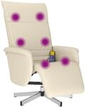 vidaXL Massagesessel, Sessel Verstellbare R&uuml;ckenlehne Fu&szlig;teil, Drehbar