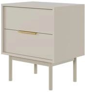 Selsey Nachttisch, 54 cm, Mit 2 Schubladen, Graubeige