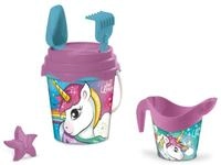 Mondo Toys - BUCKET SET + WATER CAN UNICORN - Sandeimer Set &oslash;17 cm mit Giesser -