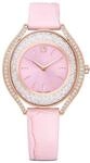 Swarovski Crystalline Aura Uhr, Schweizer Produktion, Lederarmband, Rosa,