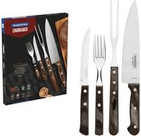 Tramontina Grillbesteck Set, 14-teilig, Edelstahl, Grillset mit Steakbesteck,