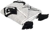 Beliani Tagesdecke Rechteckig 130 x 150 cm Polyester PET Wei&szlig; und Schwarz...