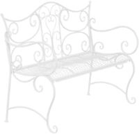 DELUKE Gartenbank TODOR Metall Wei&szlig; 113x47x89 cm | Metallbank Garten 2 Seitzer...