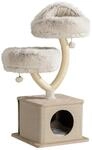 Fudajo Kratzbaum Zweigdesign mit Katzenhaus 95 cm, Designer Katzenkratzbaum mit