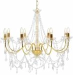 vidaXL Kronleuchter mit Perlen Deckenleuchte Deckenlampe Kristall L&uuml;ster