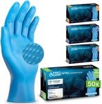 PROGRIP Einweghandschuhe Diamant Grip, Blau, Einmalhandschuhe Extra Stark,