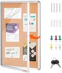 VEVOR Korkboard Pinnwand 60 x 90 cm, Aluminiumrahmen, 84 x 54 cm nutzbare