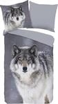 Good Morning Wendebettw&auml;sche Wolfie Flanell grau Gr&ouml;&szlig;e 1x 135x200 cm + 1x...