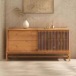 IDIMEX Sideboard Adamo 145 cm aus Massivholz, Eiche Finish - Kommode mit...