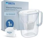 BRITA Wasserfilter Kanne MAXTRA Style Essential XL, 1x Pure Performance | Wei&szlig;,