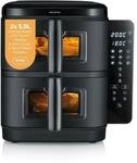 Severin Duo Stack Hei&szlig;luftfritteuse, 2 x 5,5 L Garraum, 2 Kammern, gesundes Kochen,