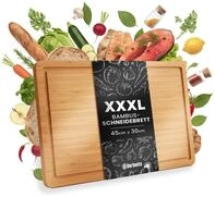 CLP Schneidebrett Holz gro&szlig; XXXL 45 x 30 cm, K&uuml;chenbrett aus Bambus mit...