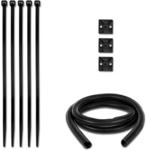 REV Kabelbinder Set - Kabelschlauch flexibel 2,5m &Oslash; 2,5cm, 3X Klebesockel, 5X