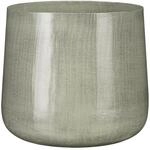 MICA Decorations Benson Blumentopf &ndash; H24 x &Oslash;26 cm &ndash; Metall &ndash; Hellgrau