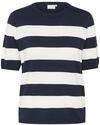 KAFFE Damen Strickpullover KAlizza Damen Strickpullover Kurzarm Streifen L&auml;ssig