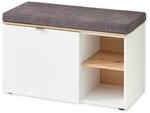 BARI Schuhbank in Wei&szlig;, Artisan Eiche Optik FSC-zertifiziert - Moderne Sitzbank mit