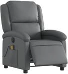 vidaXL Massagesessel Elektrisch Grau Kunstleder