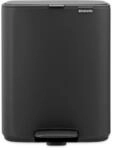 Brabantia Bo Treteimer 12 L (schwarzgrau), platzsparender Mini M&uuml;lleimer mit