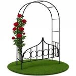 GARDEBRUK&reg; Rosenbogen 240 x 140 x 40cm Metall mit T&uuml;r Tor Stabil Rankbogen
