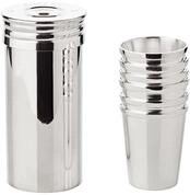 EDZARD 6er Set Schnapsbecher Moya (2 cl) versilberter kurzer Becher inkl. Box -