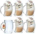 INTIRILIFE 6x Doppelwandiges Thermo Glas - gebogener Style - 200ml F&uuml;llmenge...