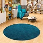 Snapstyle Hochflor Shaggy Teppich Palace Petrol Rund in 7 Gr&ouml;&szlig;en