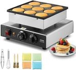 VEVOR Poffertjespfanne, Poffertjes Maker Mini-Pfannkuchenmaker 850W f&uuml;r 9 Mini