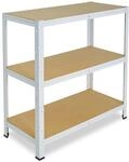 shelfplaza Home 90x60x40cm Schwerlastregal wei&szlig; mit 3 B&ouml;den x 175kg