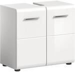 xonox.home - Waschbeckenunterschrank Ice 60x54x32 cm in wei&szlig; Hochglanz Tiefziehfront