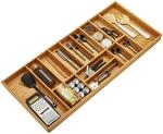 Orga-Box 3 BAMBUS Besteckeinsatz f&uuml;r 120er Schublade (473 x 1097 mm) mit 15...