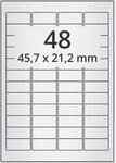 Labelident Wetterfeste Folienetiketten auf A4 Bogen, silber - 45,7 x 21,2 mm - 1.200