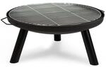 Berdsen Feuerschale mit Rost 60 cm Feuerstelle Outdoor Feuerkorb Garten Rostfrei