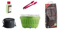 LotusGrill Starter-Set Classic 1x Grill Limettengr&uuml;n USB-Anschlu&szlig;, 1x