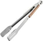 GEFU Grillzange SERINO &ndash; Edelstahl Zange mit Walnussholzgriff, flacher...