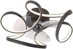 Qazqa led Design Deckenventilator - Mandy - Schwarz, RundB&uuml;rolampe, 2700K -...