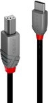 LINDY 36943 3m USB 2.0 Typ C an B Kabel, Anthra Line