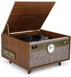 Victrola Century Signature+ Bluetooth 6-in-1-Musikzentrum mit Uhr, Walnuss
